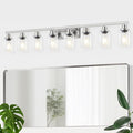 52inch Brushed Nickel Vanity Light Fixtures, 8 Light Brushed Nickel Bathroom by DIKAIDALights