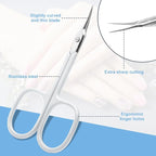 CGBE Cuticle Scissors Extra Fine Curved Blade, Super Slim Manicure Scissors - Image 3