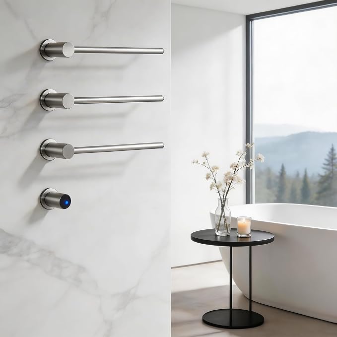 Electric Towel Warmer Concealed, Swivel Heated Towel Rack - Image 6