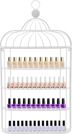 Nail Polish Organizer Wall Mounted, 4-Tier Nail Polish Storage Rack, Metal Nail by Milzeone