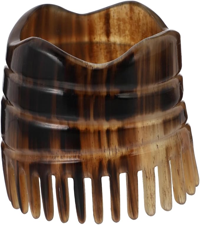 Massage Tool Hair Scalp Massager Natural Bull Horn Detangling Brush Fine Teeth by Healifty