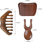 OULIGET Wood Gua Sha Massage Tools Set, Scraping Scalp Massage Comb, Wooden Gua - Image 2