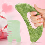 Jade Stone Gua Sha Massage Tool Set Larger Guasha Board by airogym