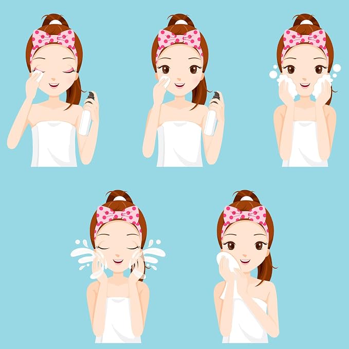 Jexine 24 Pcs Facial Spa Headband Makeup Headbands Bulk Bow Hair Head Band - Image 4