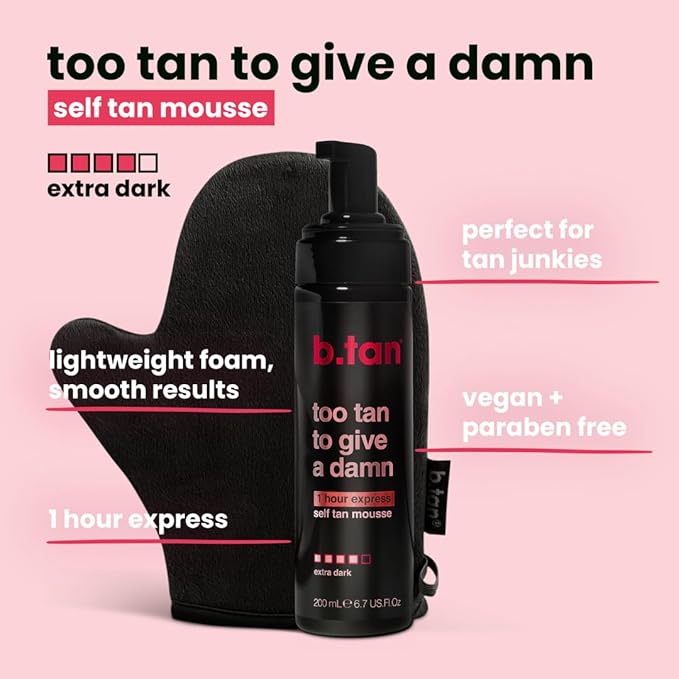 b.tan Ultra Dark Self Tanner Mousse | Too Tan - Image 3