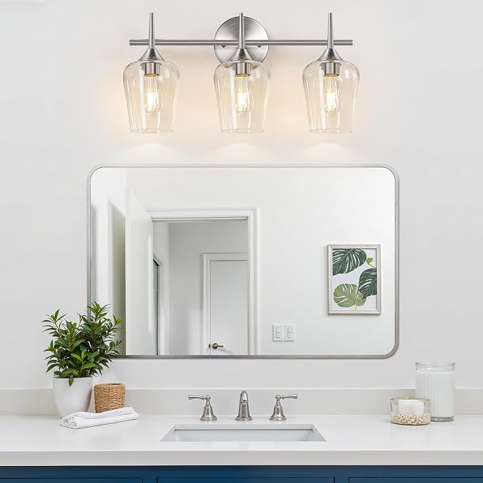 MOKATNG 3-Light Bathroom Light Fixtures, 19.5 in Brushed Nickle Vanity Lights - Image 6