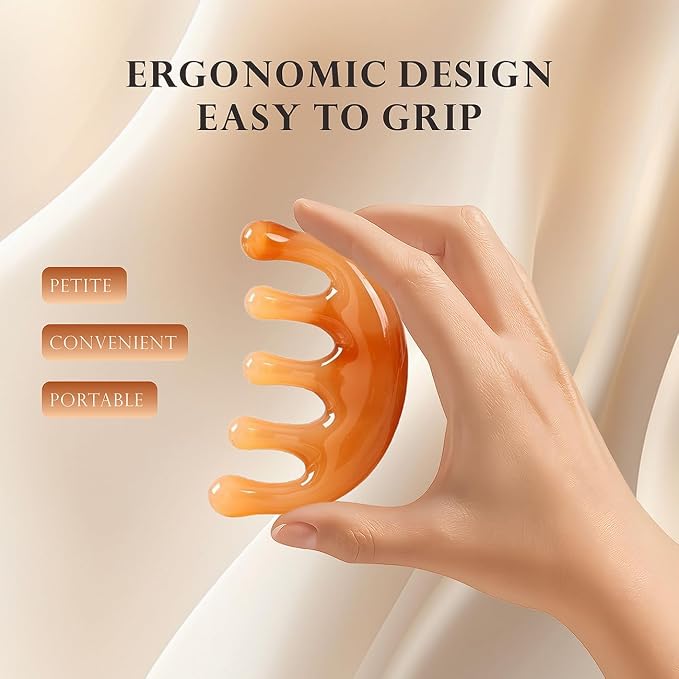 Scalp Massager for Hair Growth Resin Manual Head Scalp Massage Tool Wide Tooth - Image 5