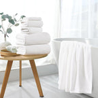 8 Piece Bath Towel Set White|2 Oversized Large Bath Sheet, 2 Hand Towels - Image 7