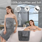 Ycosy Gray Bath Towels Set 35x70 Inches - Image 3