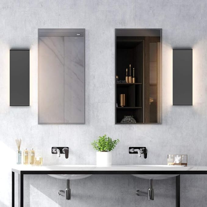 Aipsun 15.8in Matte Black Modern Vanity Light Up and Down LED Vanity Light - Image 4
