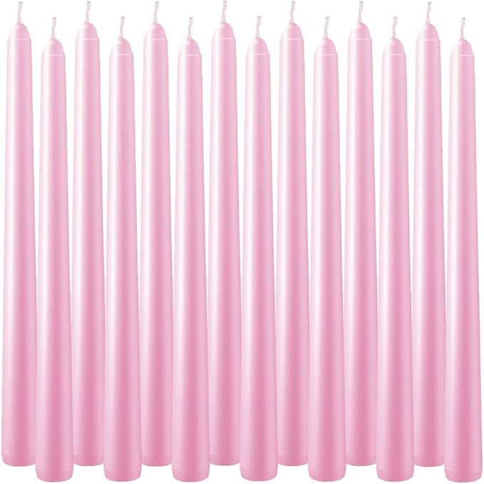 WPONSZU Set of 14 Pink Taper Candles, 7-8 Hours Burn Time, Smokeless and - Image 7