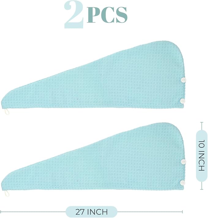 MaopaoBeauty Microfiber Hair Towel 2 Packs Hair Towel Wrap - Image 2