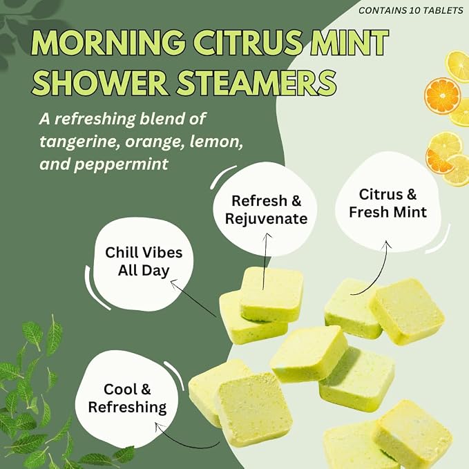 Morning Citrus Mint Shower Steamers Aromatherapy - Image 2