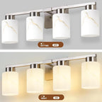 4-Light Bathroom Light Fixtures, Modern Vanity Lights, Brushed Nickel Metal - Image 7
