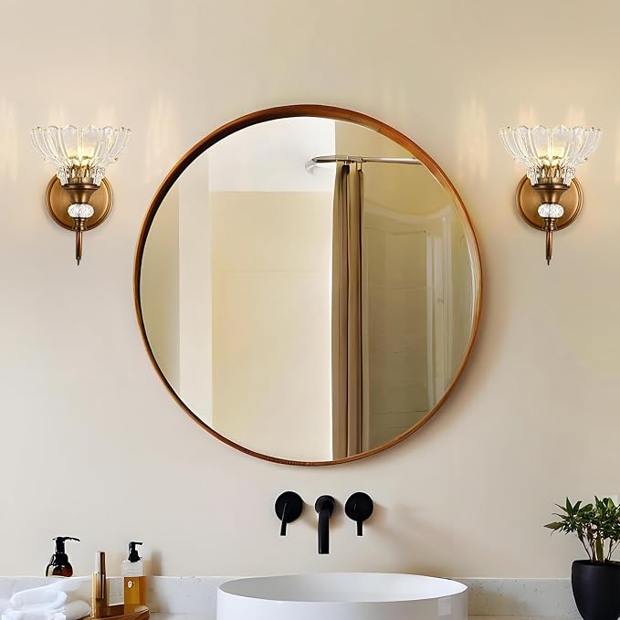 1 Piece Vintage Wall Sconce, 1-Light Matte Antique Brass Finish Wall Sconce - Image 9