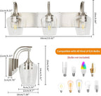 3-Light Brushed Nickel Bathroom Light Fixture - Image 7