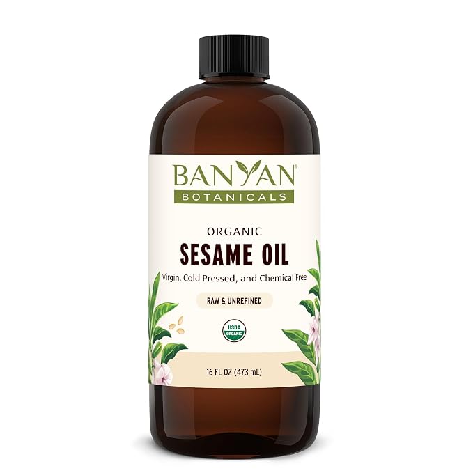 Banyan Botanicals Organic Unrefined Sesame Oil – Rich & Warming Ayurvedic by BanyanBotanicals