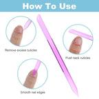 4PCS Glass Cuticle Pusher Tool, Dual-Ended Manicure Stick, Crystal Glass Nail - Image 3