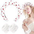 Zkptops Spa Headband for Washing Face Wristband Set Sponge Makeup Skincare - Image 8