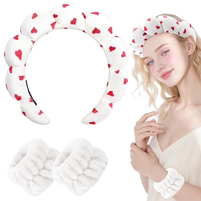 Zkptops Spa Headband for Washing Face Wristband Set Sponge Makeup Skincare - Image 8