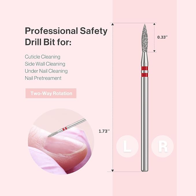 MelodySusie 2mm Flame Shape Cuticle Clean Nail Drill Bit 3/32'', Professional - Image 5