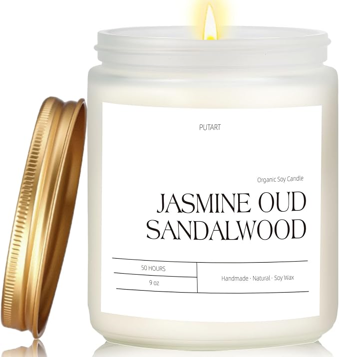 Jasmine, Oud & Sandalwood Scented Candles by Unknown
