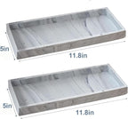 2PCS 11.8” L x 5” W Silicone Soap Dispenser Tray, Bathroom Sink Vanity Trays - Image 3