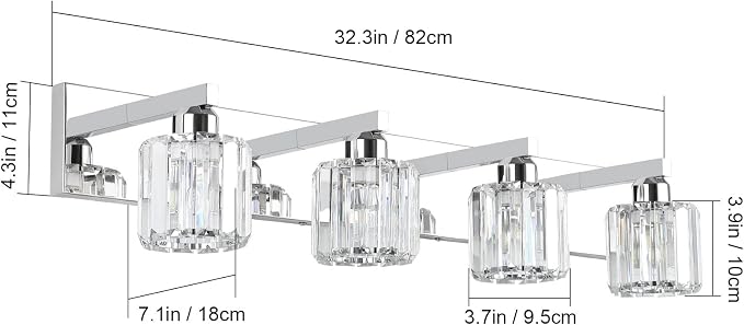Aipsun Crystal Bathroom Vanity Light Modern Vanity Lighting Fixtures Crystal - Image 5