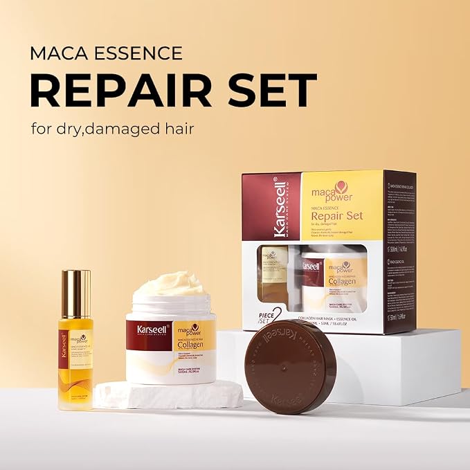 Karseell Collagen Hair Mask & Argan Oil Set, Deep Conditioning Hair Treatment - Image 2