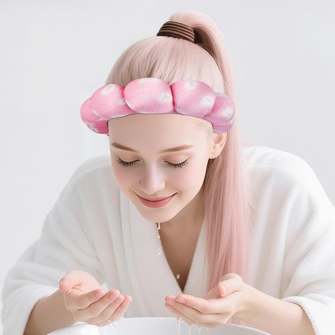 Zkptops Spa Headband for Washing Face Wristband Set Sponge Makeup Skincare - Image 9
