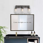 LNC 24'' Large Bathroom Light Fixtures, Industrial 3 Mason Jar Vanity Light - Image 6