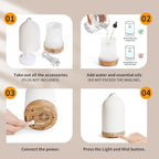 URPOWER 120ML Ceramic Essential Oil Diffuser, Ultrasonic Aromatherapy Diffuser - Image 7