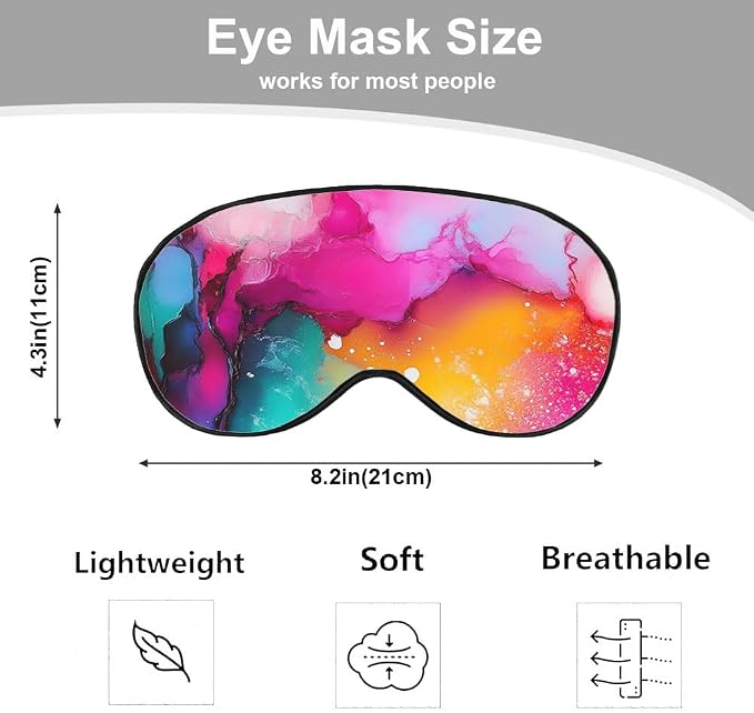 Abstract Marble Silk Eye Mask Sleep Mask Fluid Colorful Painting Artwork - Image 2
