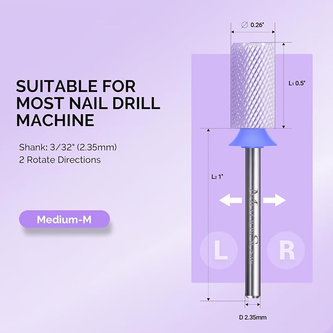 MelodySusie Ceramic Nail Drill Bits, 3/32'' Chamfer Flat Top Large Barrel Bits - Image 4