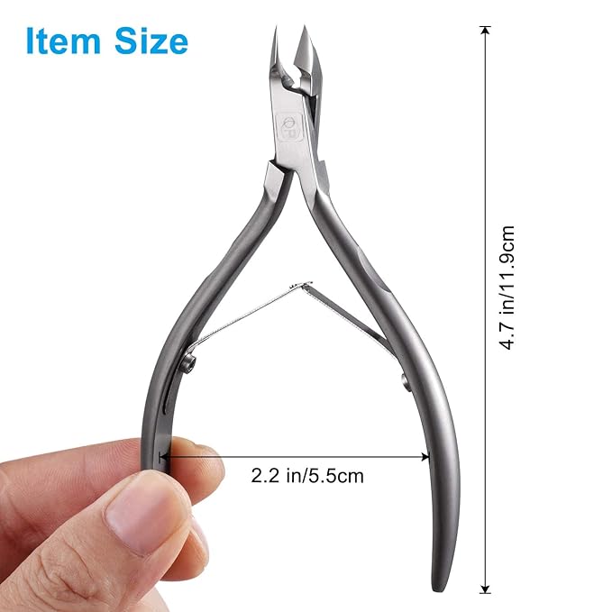 Cuticle Trimmer 3/4 Jaw Extremely Sharp Cuticle Nippers Scissors Stainless - Image 6