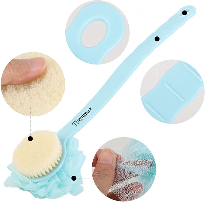 Tbestmax Loofah Back Scrubber Long Handle Shower Body Brush - Image 4