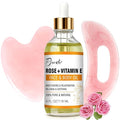 Pjordo Vitamin E Rose Oil & Gua Sha Massage Tools Set, Gua Sha Oil by Pjordo