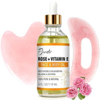 Pjordo Vitamin E Rose Oil & Gua Sha Massage Tools Set, Gua Sha Oil by Pjordo