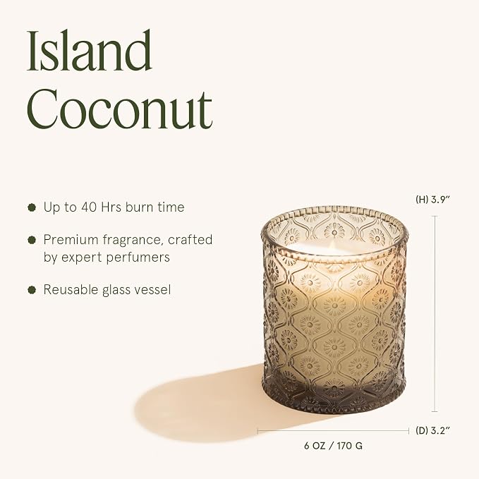 LA JOLIE MUSE Island Coconut Scented Candle – Coconut, Peach & Vanilla | 6oz - Image 5