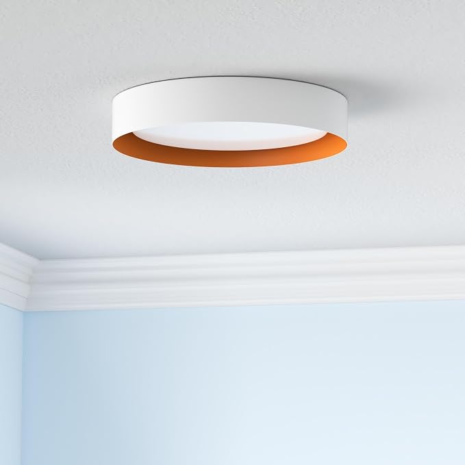 Bargeni 16.5 inch Dimmable LED Flush Mount Ceiling Light, Matte White - Image 2