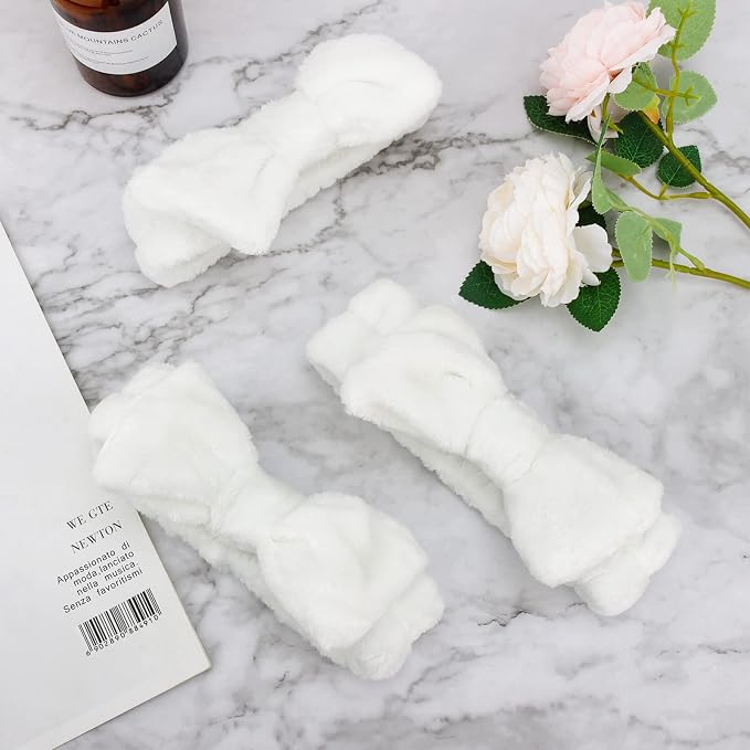 Ondder Spa Headband for Washing Face 8 Pack White Skincare Headbands for Women - Image 7