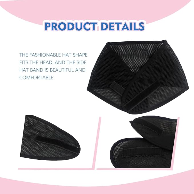2Pcs black and red Mesh Hair Wraps, Thicker Soft Head Wraps - Image 4