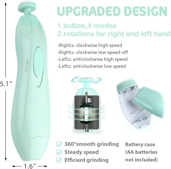 Baby Nail Trimmer Electric Nail File Baby Nail Clippers, 20 in 1 Safe Nail - Image 3