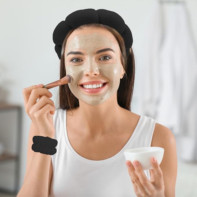 Black Spa Headband and Wristband Set - Image 3