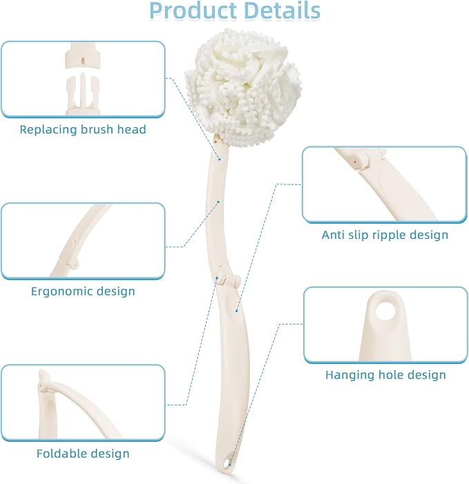 Loofah Sponge with Handle, Back Scrubber Brush - Image 3