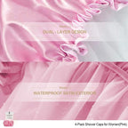 Shower Cap for Women Reusable Extra Large Shower Cap for Men Satin Double Layer - Image 4