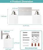 Sailstar Bathroom Light Fixtures 2-Light, Brushed Nickel Vanity Lights Fixtures - Image 6