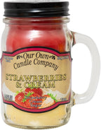 Our Own Candle Company, Strawberries & Cream Scented Mason Jar Candle, 100 Hour by OurOwnCandleCompanycandles