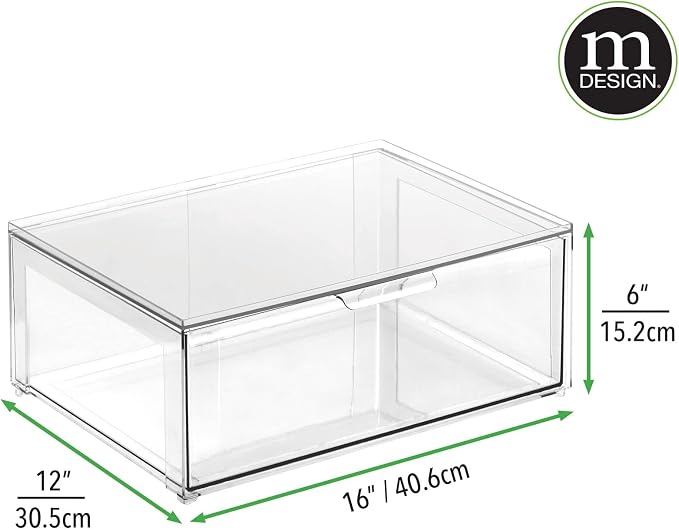 mDesign Plastic Stackable Bathroom Storage Organizer Bin Containers - Image 3