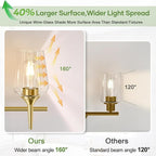 MOKATNG 3-Light Bathroom Light Fixtures, 19.5 Inch Brushed Gold Vanity Lights - Image 7